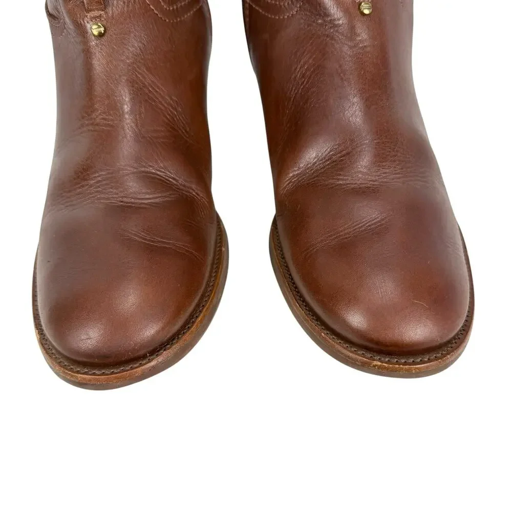 Tory Burch Calista Riding Leather Boots Size 8